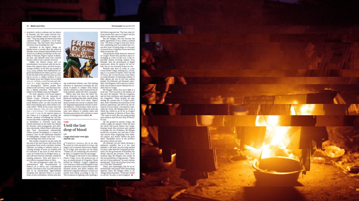 The Economist: A leader of Congo’s rebels vows to fight on
